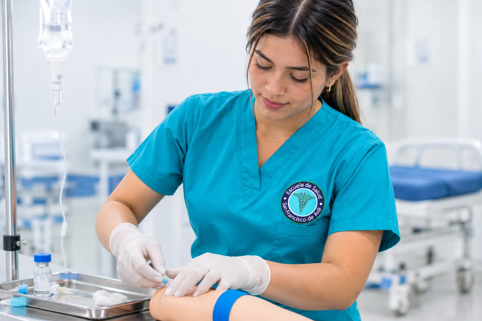 Práctica de canalización en brazo de simulación